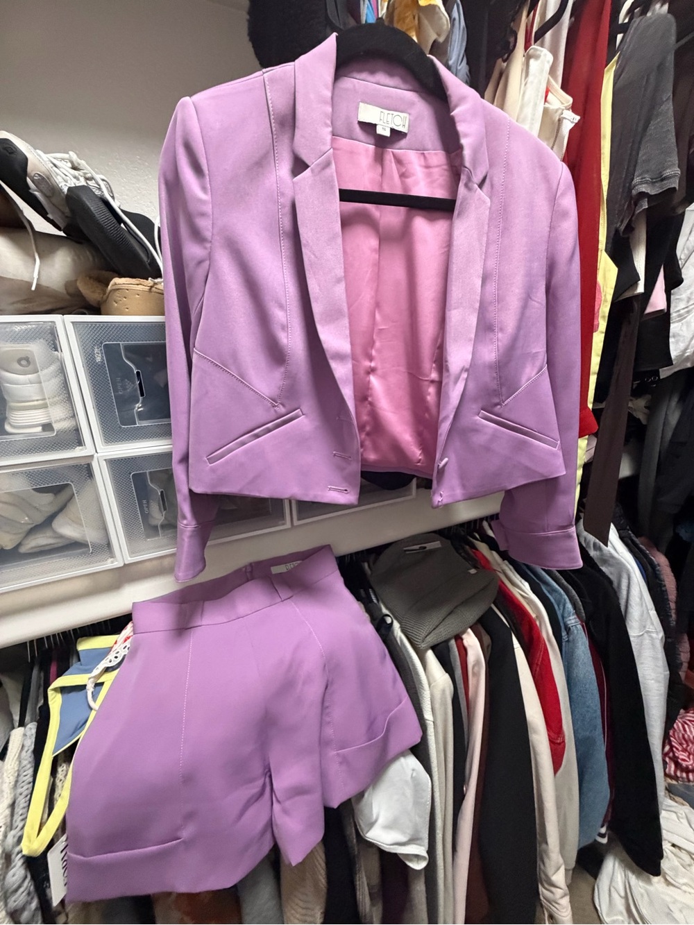 Lavender Cropped Blazer Jacket